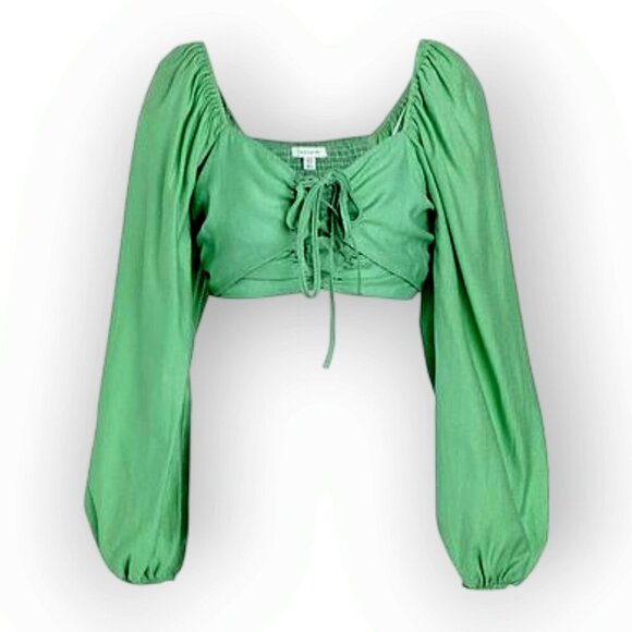 Ruched Cut-Out Croptop by Topshop Size 2 NWOT - Picture 2 of 16